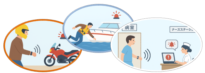 Owner detected - doors unlocked. / MOB detected - initiate recovery. / Real-time patient location tracking.